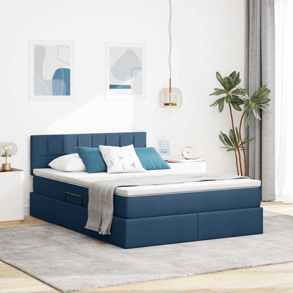 vidaXL Opbergbed met matras Lichtgrijs 120 x 190 cm Bewerkt hout