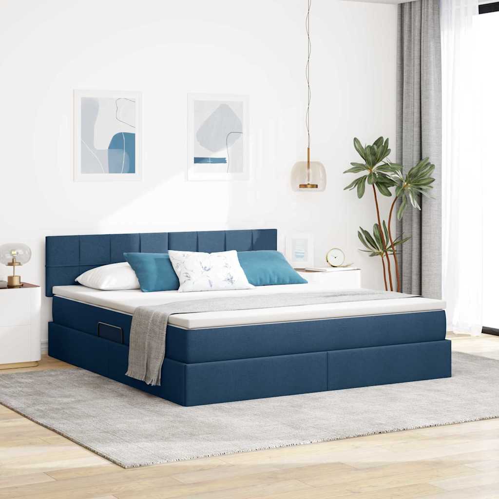 vidaXL Opbergbed met matras Lichtgrijs 120 x 190 cm Bewerkt hout