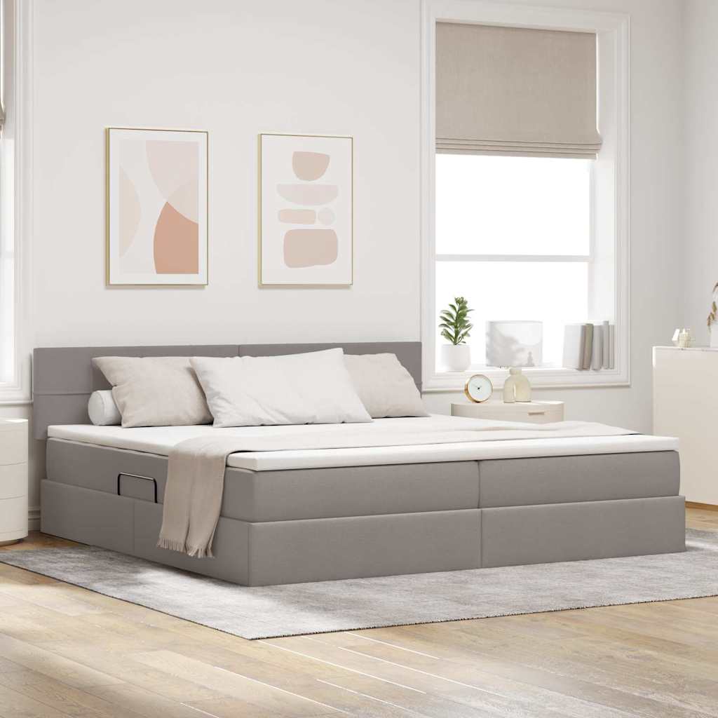 vidaXL Opbergbed met matras Lichtgrijs 120 x 190 cm Bewerkt hout