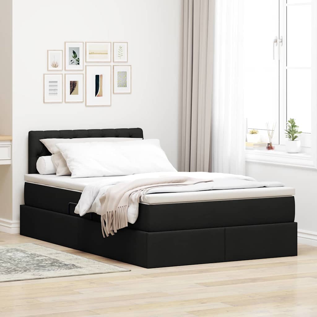 vidaXL Opbergbed met matras Lichtgrijs 120 x 190 cm Bewerkt hout