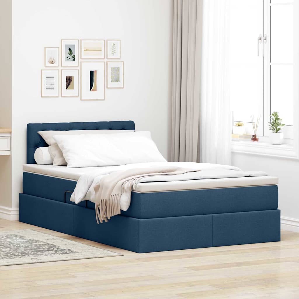 vidaXL Opbergbed met matras Lichtgrijs 120 x 190 cm Bewerkt hout
