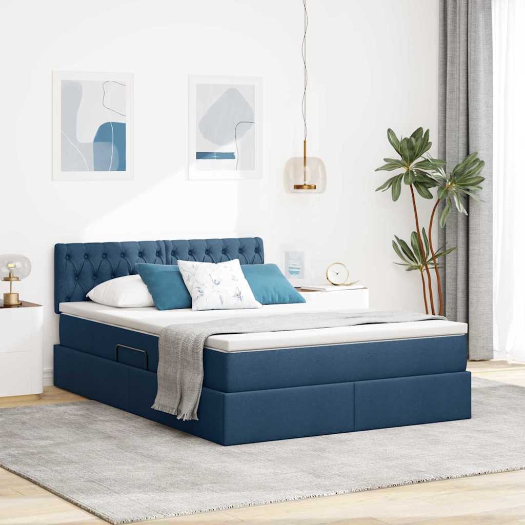 vidaXL Opbergbed met matras Lichtgrijs 120 x 190 cm Bewerkt hout