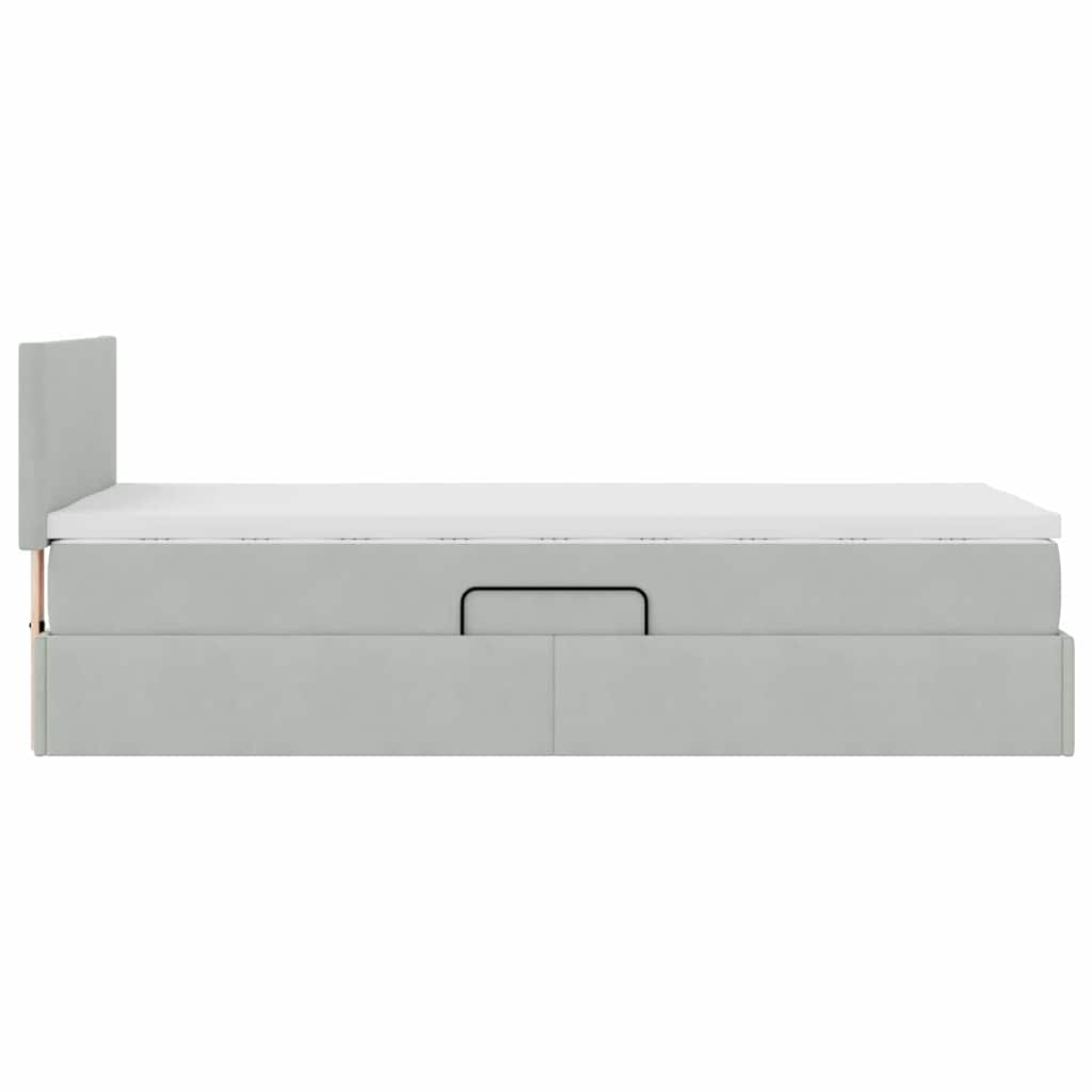 vidaXL Opslag bed met matras Lichtgrijs 120 x 190 cm Fluweel