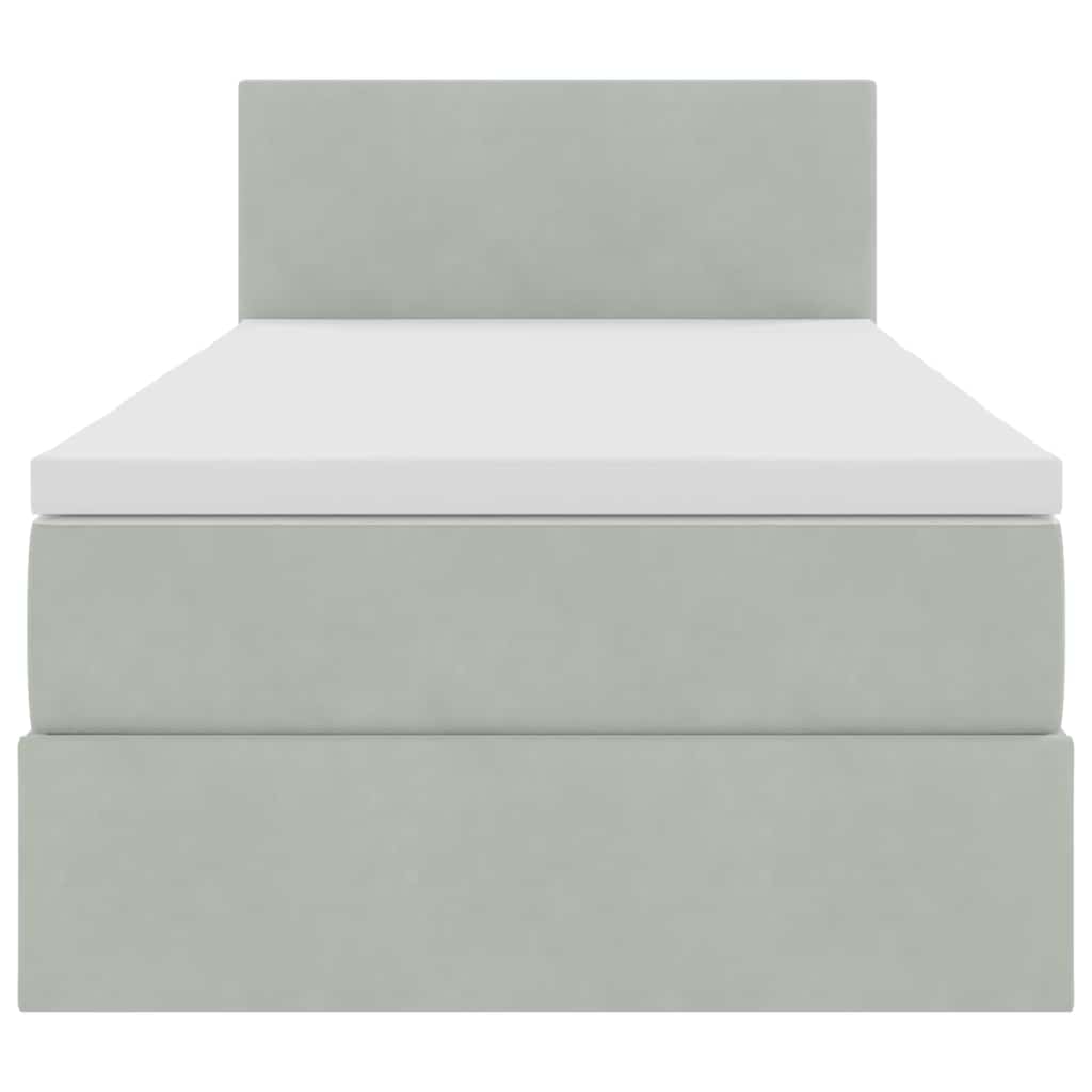 vidaXL Opslag bed met matras Lichtgrijs 120 x 190 cm Fluweel