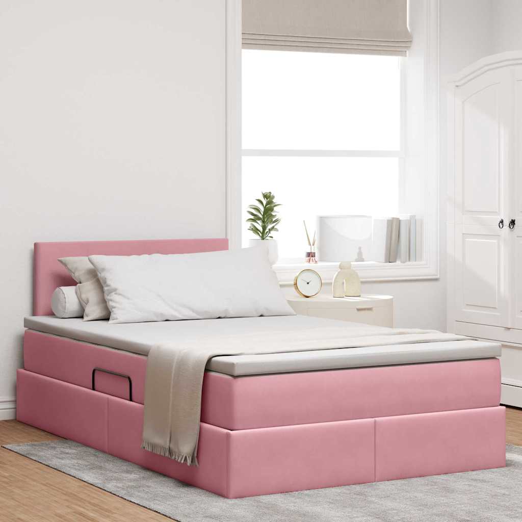 vidaXL Opslag bed met matras Lichtgrijs 120 x 190 cm Fluweel
