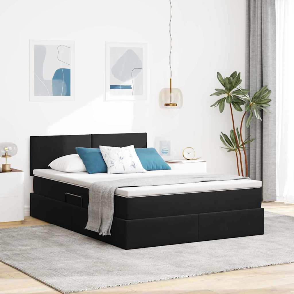 vidaXL Opslag bed met matras Lichtgrijs 120 x 190 cm Fluweel