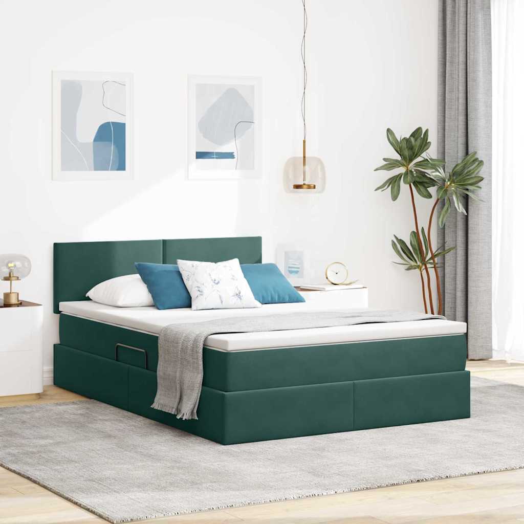 vidaXL Opslag bed met matras Lichtgrijs 120 x 190 cm Fluweel