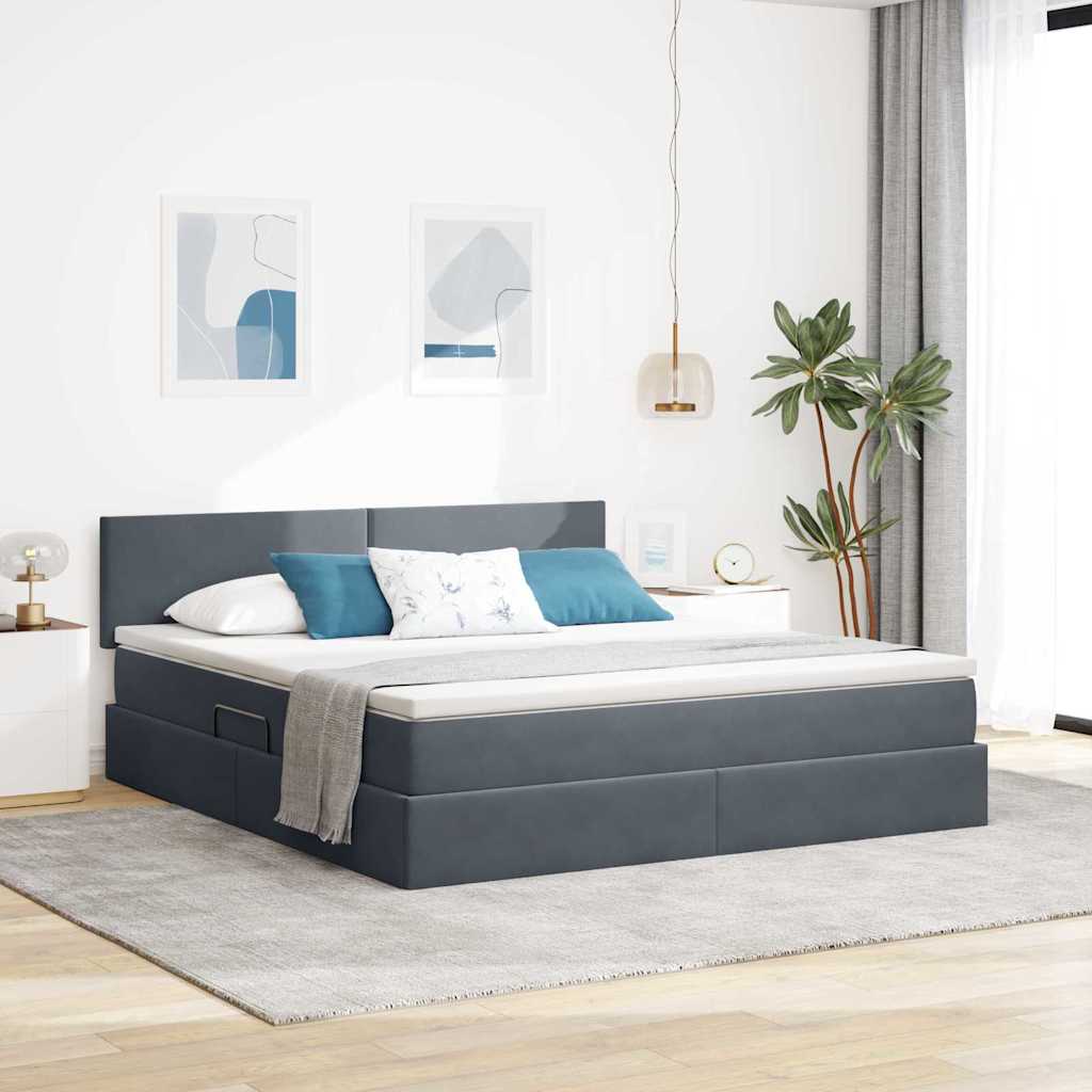 vidaXL Opslag bed met matras Lichtgrijs 120 x 190 cm Fluweel