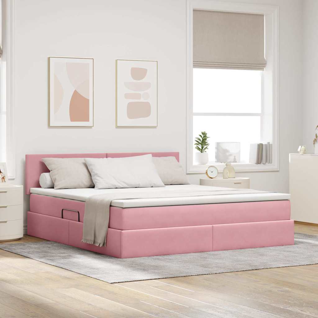 vidaXL Opslag bed met matras Lichtgrijs 120 x 190 cm Fluweel