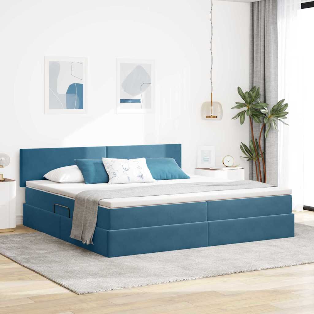 vidaXL Opslag bed met matras Lichtgrijs 120 x 190 cm Fluweel