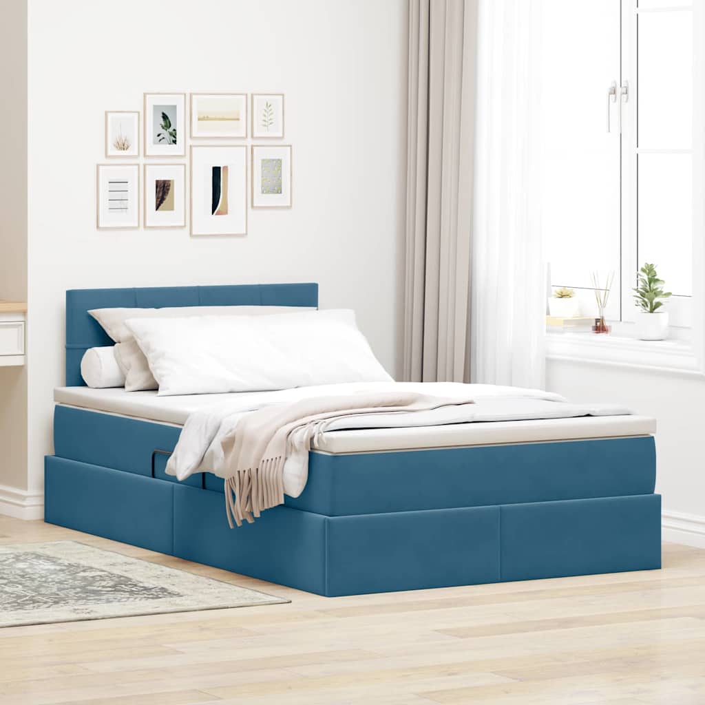 vidaXL Opslag bed met matras Lichtgrijs 120 x 190 cm Fluweel
