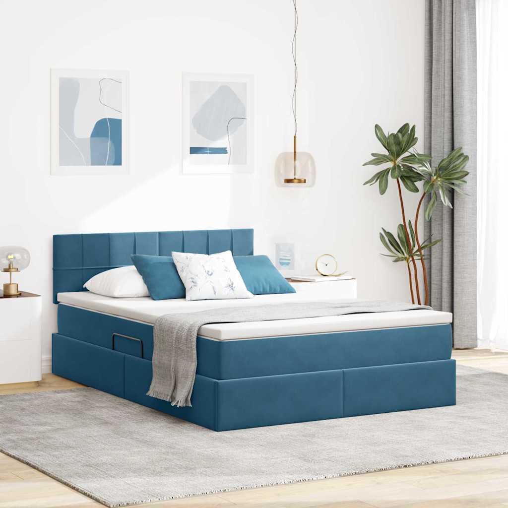 vidaXL Opslag bed met matras Lichtgrijs 120 x 190 cm Fluweel