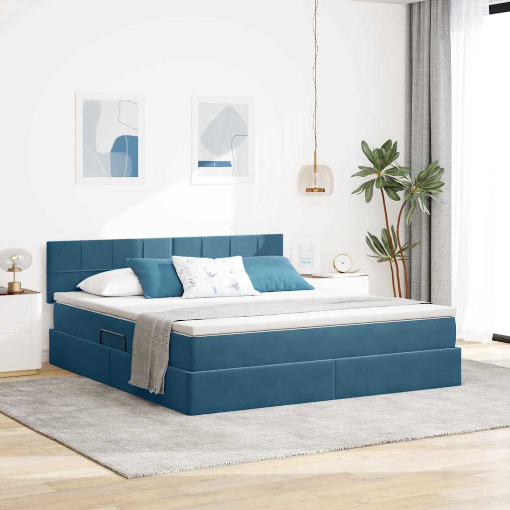 vidaXL Opslag bed met matras Lichtgrijs 120 x 190 cm Fluweel