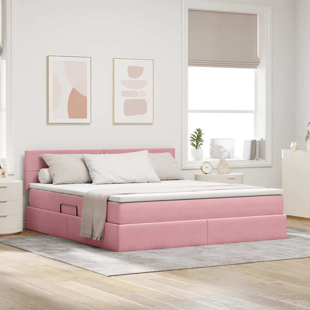 vidaXL Opslag bed met matras Lichtgrijs 120 x 190 cm Fluweel
