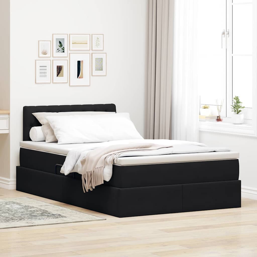 vidaXL Opslag bed met matras Lichtgrijs 120 x 190 cm Fluweel