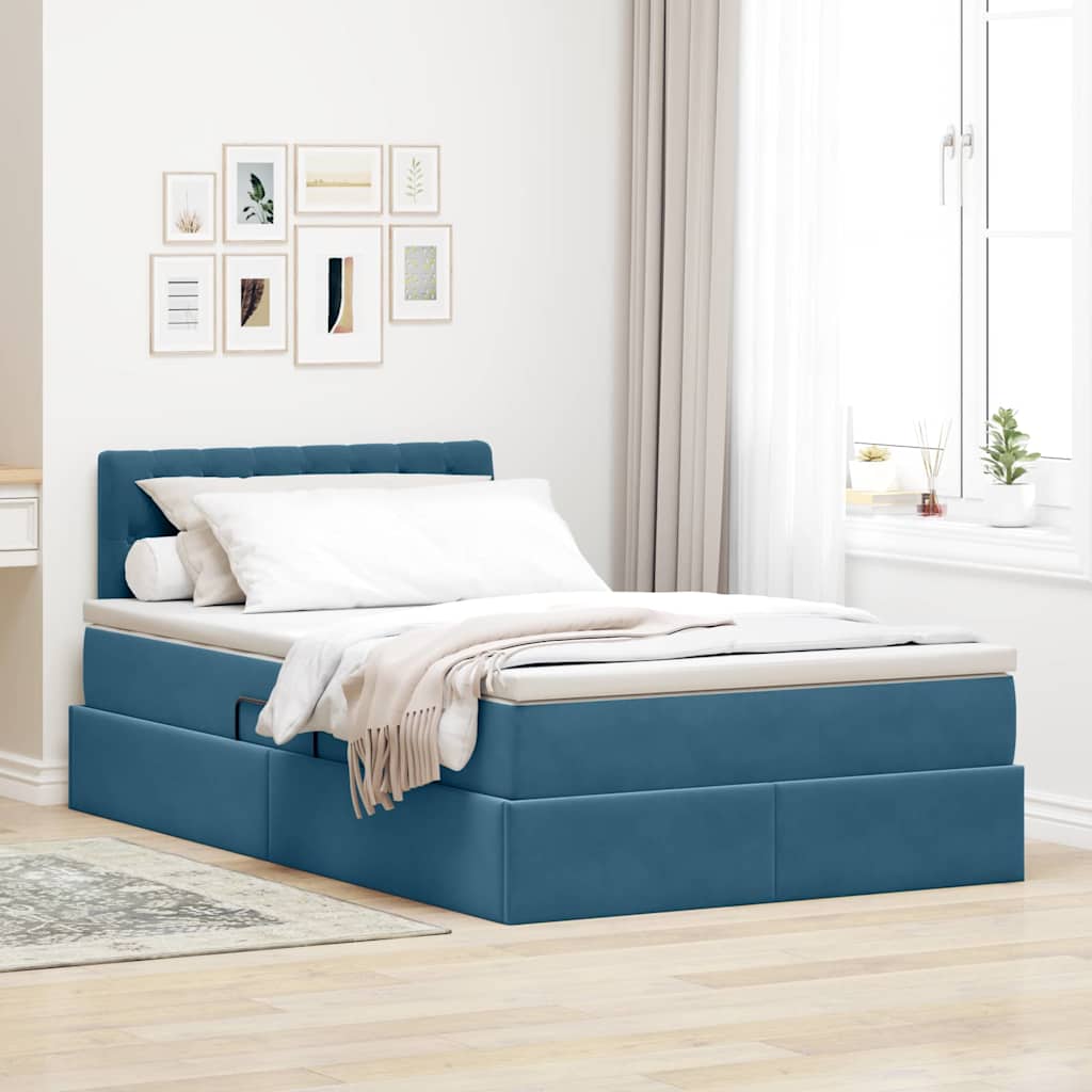 vidaXL Opslag bed met matras Lichtgrijs 120 x 190 cm Fluweel