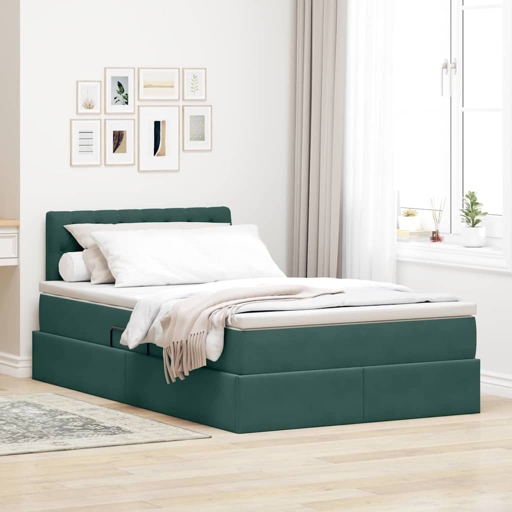 vidaXL Opslag bed met matras Lichtgrijs 120 x 190 cm Fluweel
