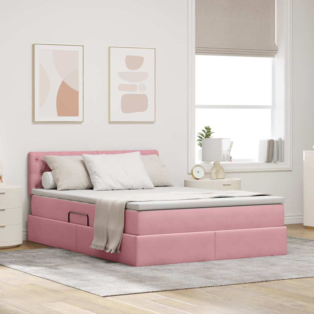 vidaXL Opslag bed met matras Lichtgrijs 120 x 190 cm Fluweel