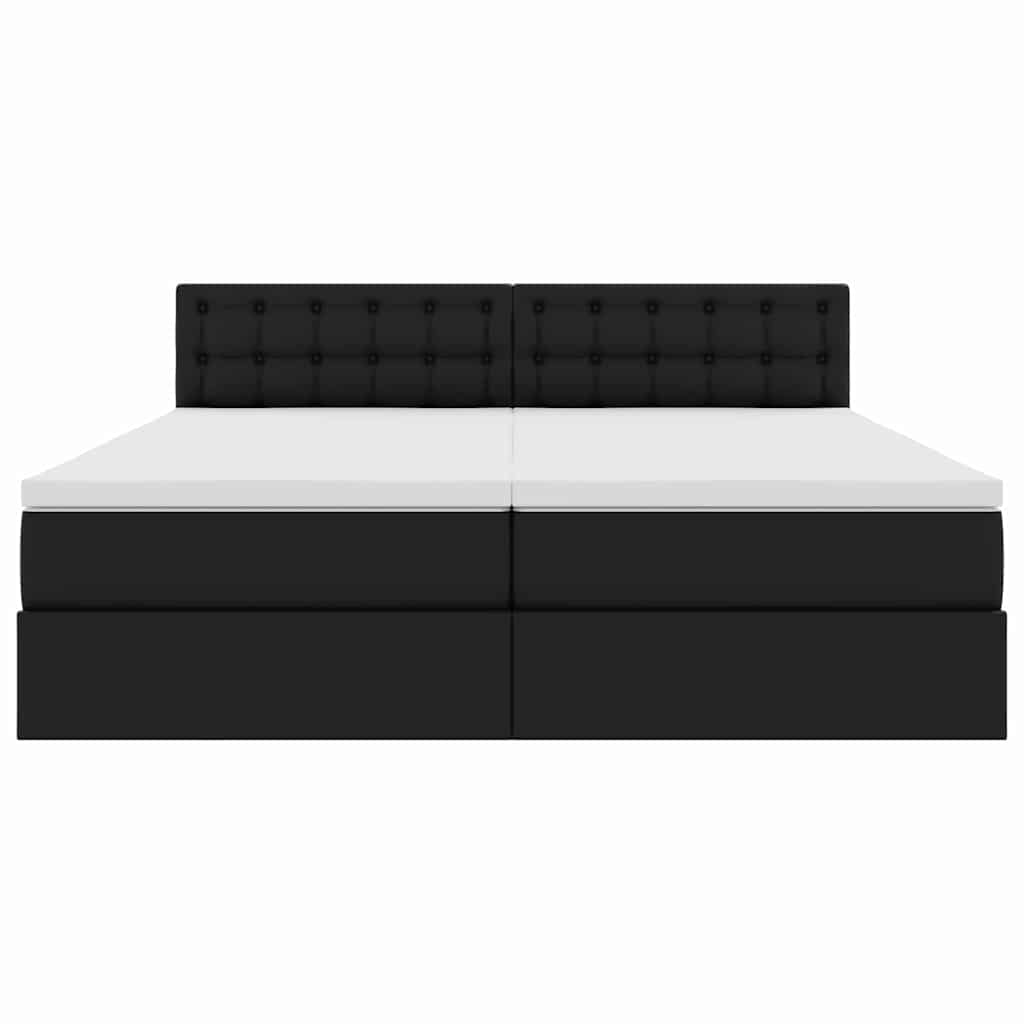 vidaXL Opslag bed met matras met opslag Zwart 180 x 200 cm Nep Leer