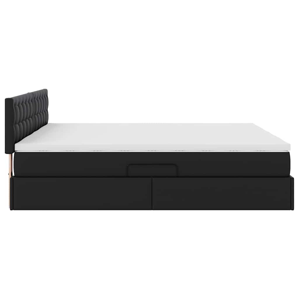 vidaXL Opslag bed met matras met opslag Zwart 180 x 200 cm Nep Leer