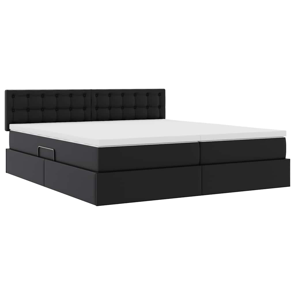 vidaXL Opslag bed met matras met opslag Zwart 180 x 200 cm Nep Leer