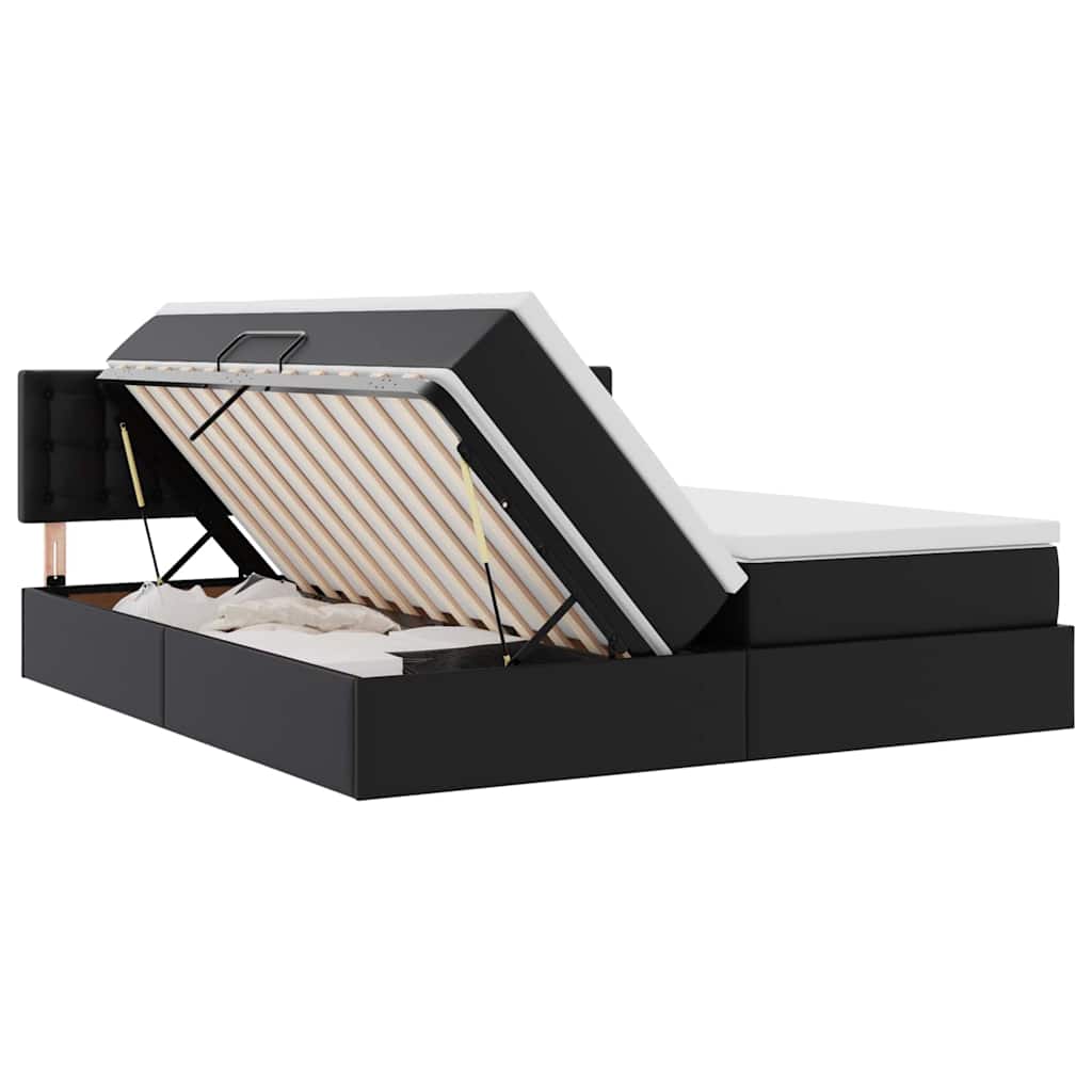 vidaXL Opslag bed met matras met opslag Zwart 180 x 200 cm Nep Leer
