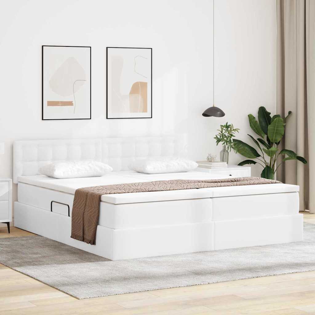 vidaXL Opslag bed met matras met opslag Zwart 180 x 200 cm Nep Leer