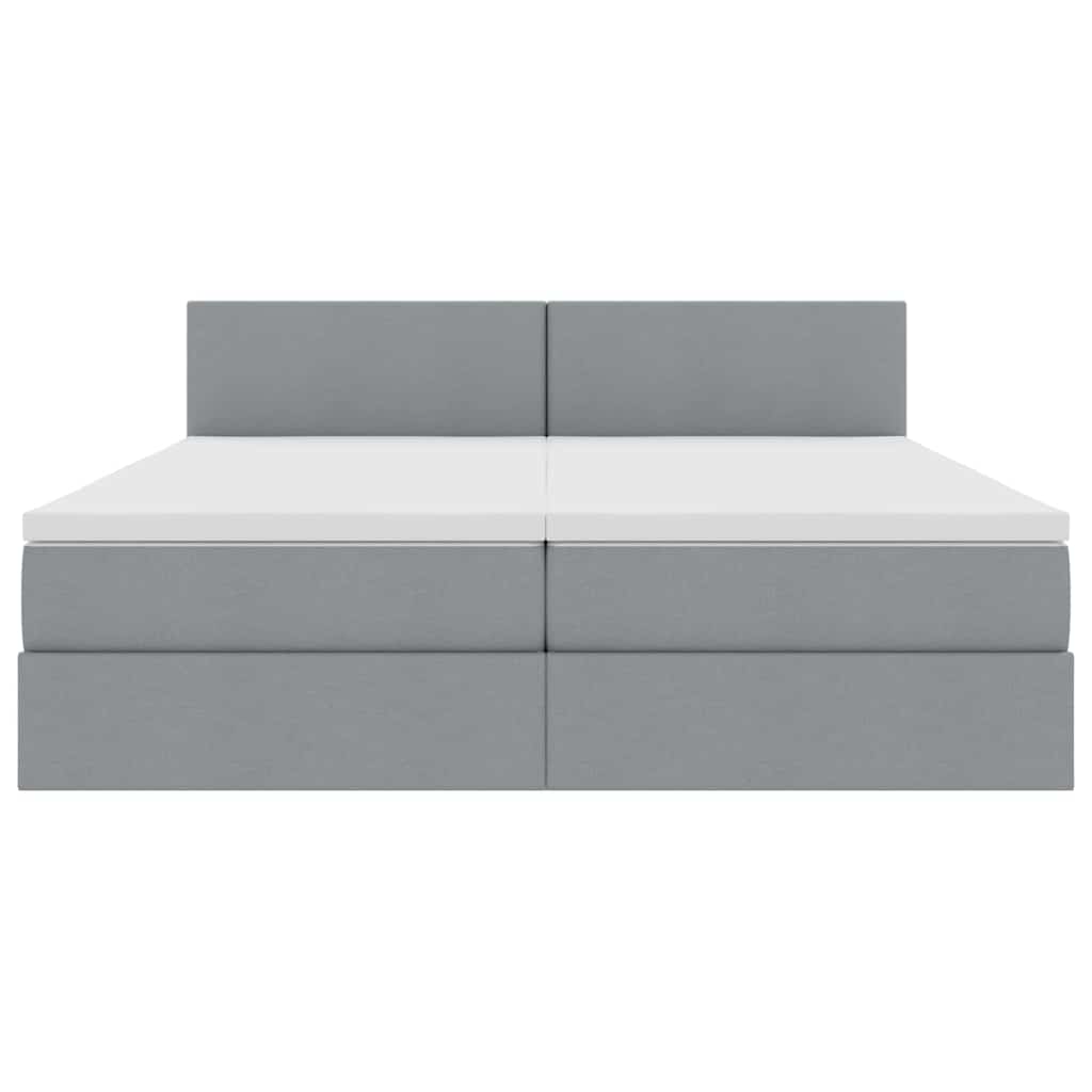 vidaXL Opslag bed met matras Lichtgrijs 200 x 200 cm Nep Leer