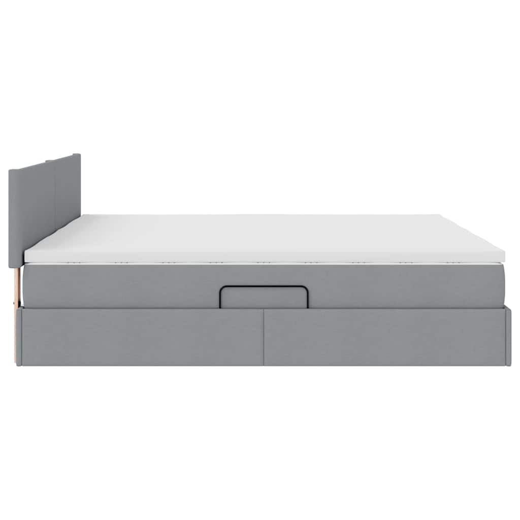 vidaXL Opslag bed met matras Lichtgrijs 200 x 200 cm Nep Leer