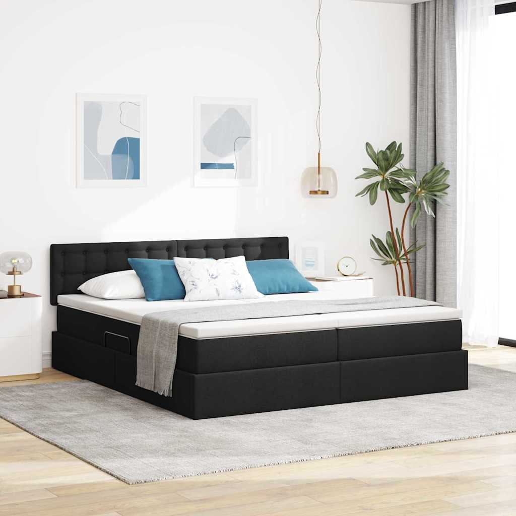 vidaXL Opslag bed met matras Lichtgrijs 200 x 200 cm Nep Leer