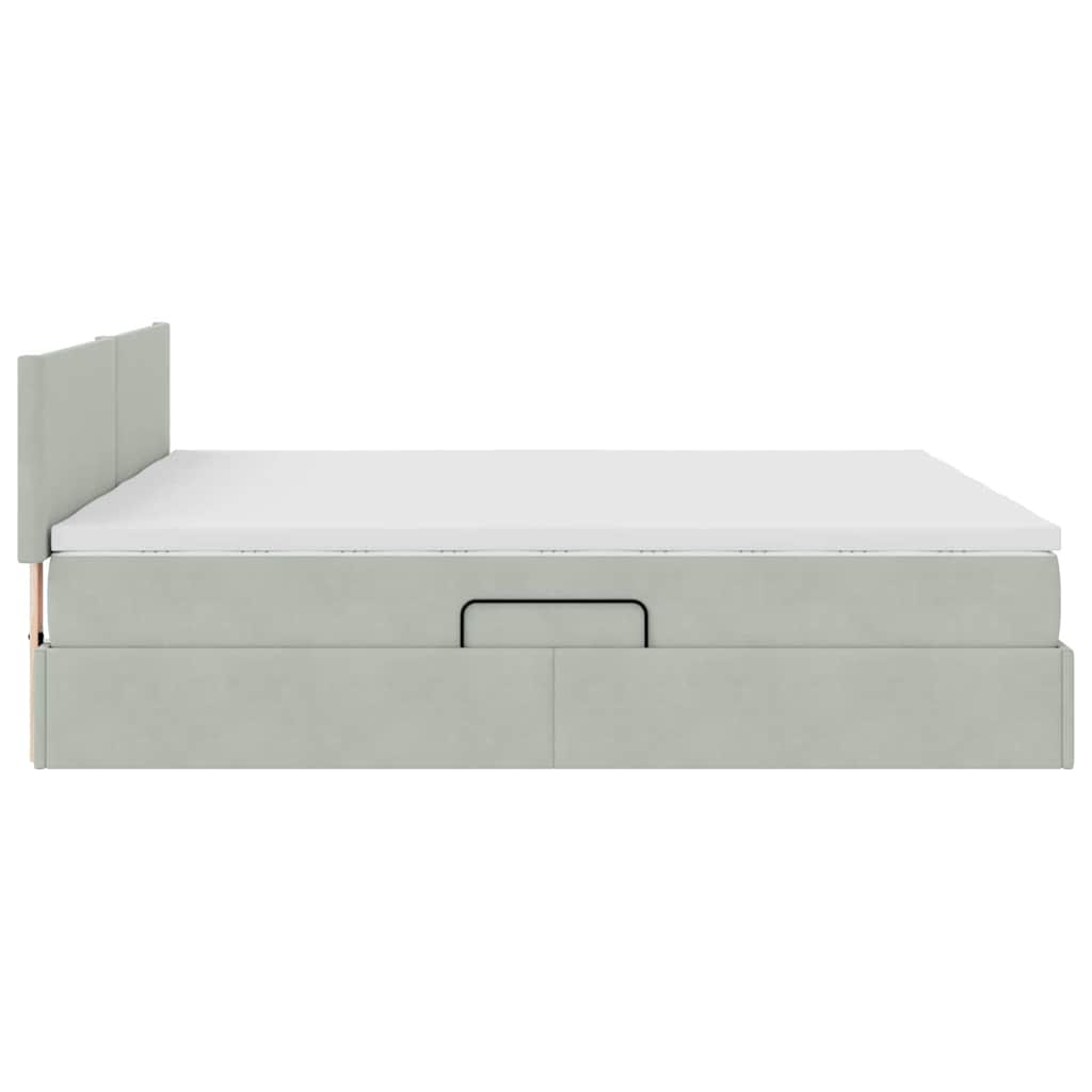 vidaXL Opslag bed met matras met hoofdeinde Donkergroen 90 x 200 cm