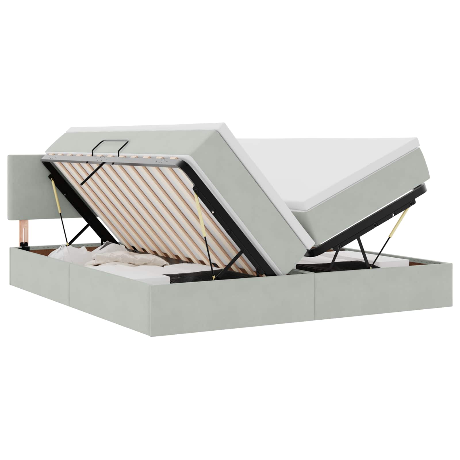 vidaXL Opslag bed met matras met hoofdeinde Donkergroen 90 x 200 cm