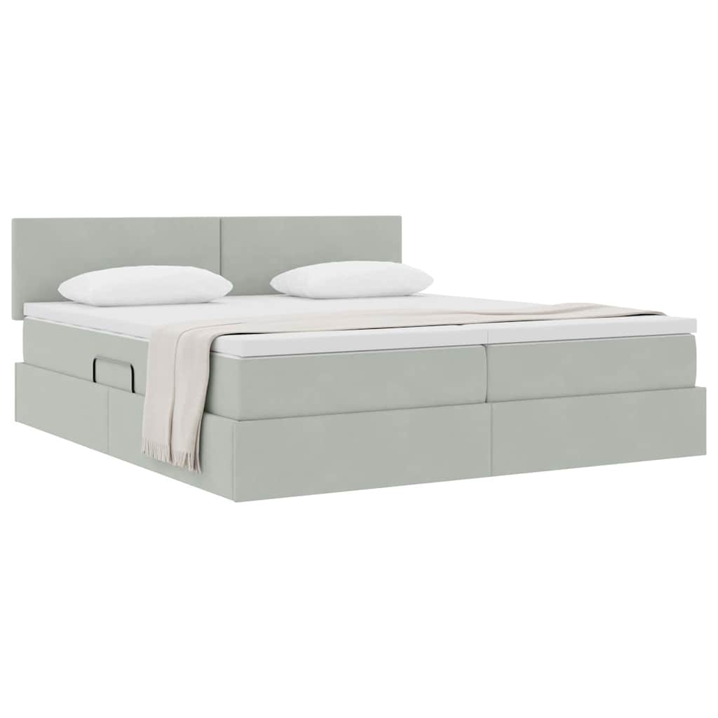 vidaXL Opslag bed met matras met hoofdeinde Donkergroen 90 x 200 cm