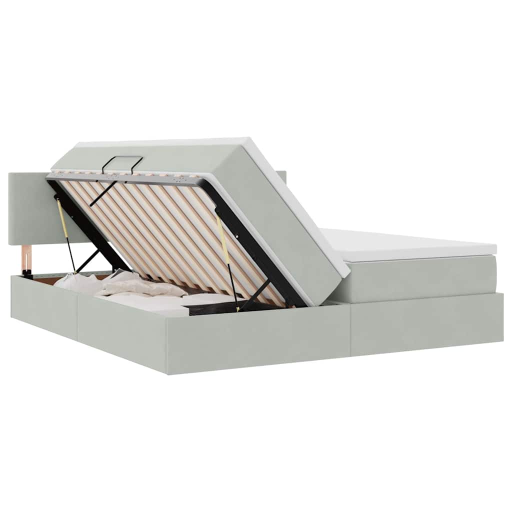 vidaXL Opslag bed met matras met hoofdeinde Donkergroen 90 x 200 cm
