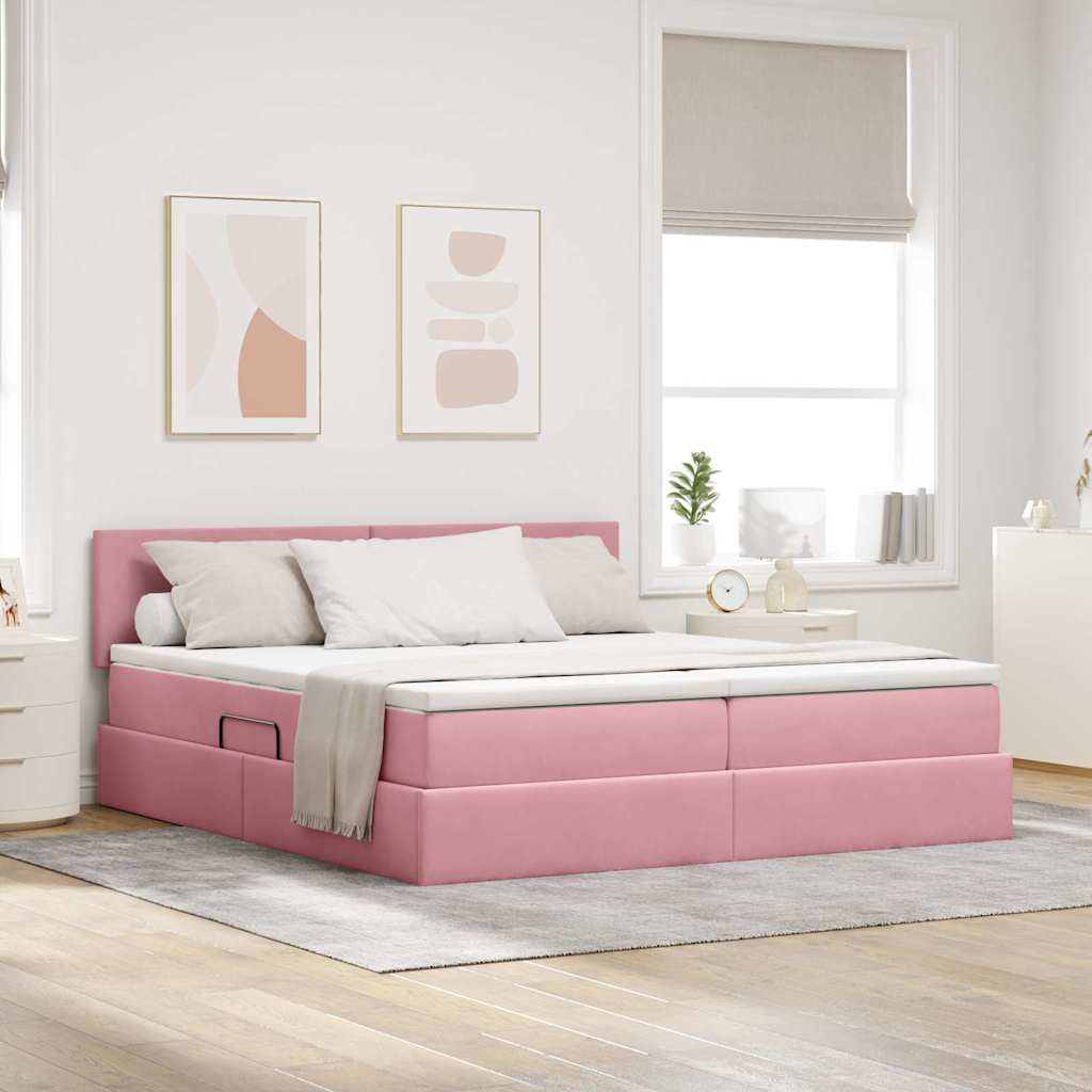 vidaXL Opslag bed met matras met hoofdeinde Donkergroen 90 x 200 cm