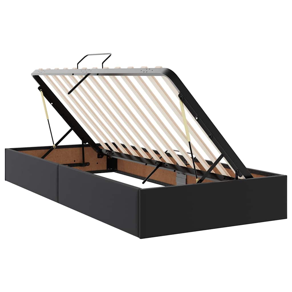 vidaXL Bed met LED -striplichten met hoofdeinde Zwart 120 x 200 cm PVC