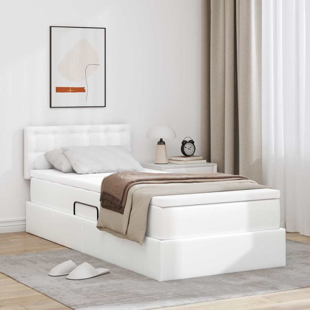 vidaXL Bed met LED -striplichten met hoofdeinde Zwart 120 x 200 cm PVC