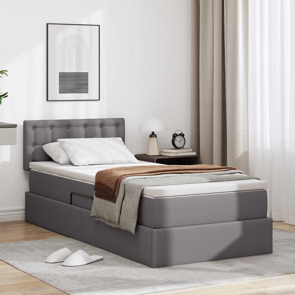 vidaXL Bed met LED -striplichten met hoofdeinde Zwart 120 x 200 cm PVC