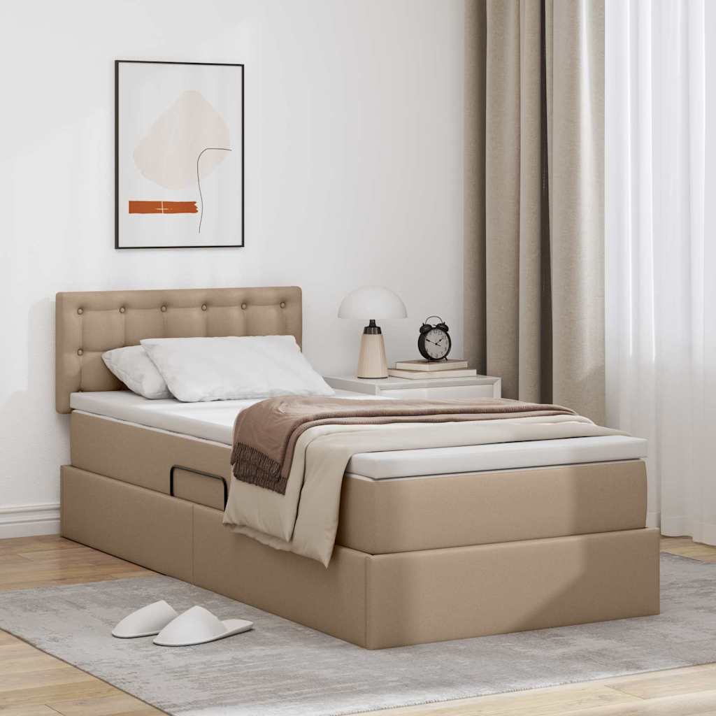 vidaXL Bed met LED -striplichten met hoofdeinde Zwart 120 x 200 cm PVC