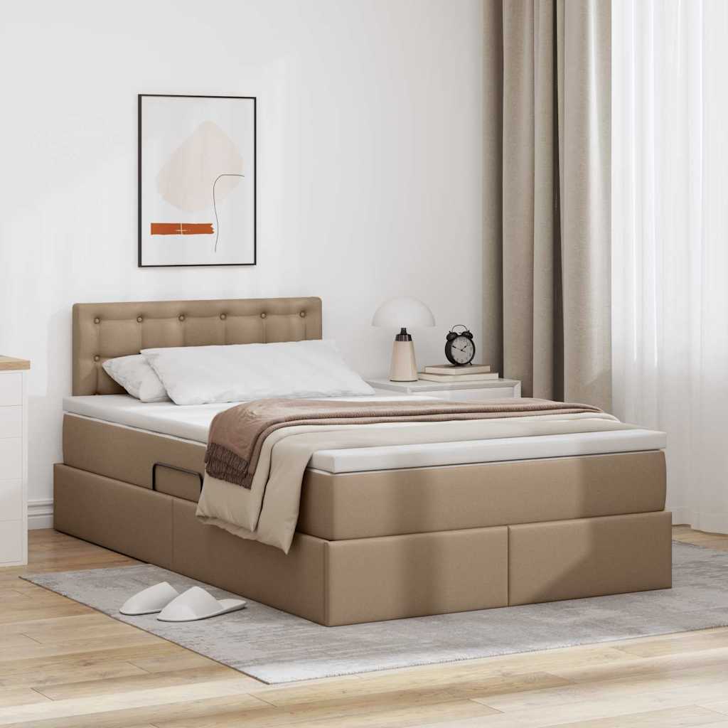 vidaXL Bed met LED -striplichten met hoofdeinde Zwart 120 x 200 cm PVC