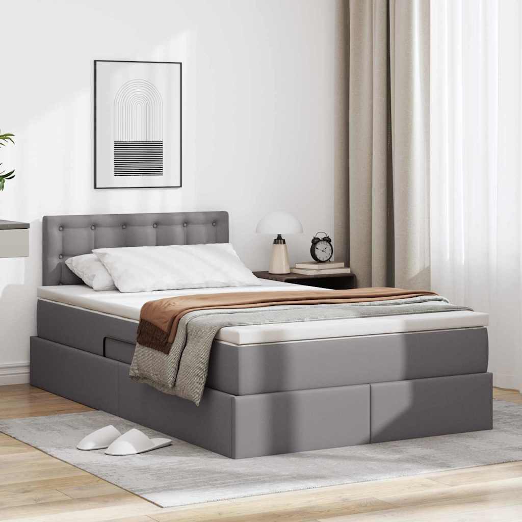 vidaXL Bed met LED -striplichten met hoofdeinde Zwart 120 x 200 cm PVC