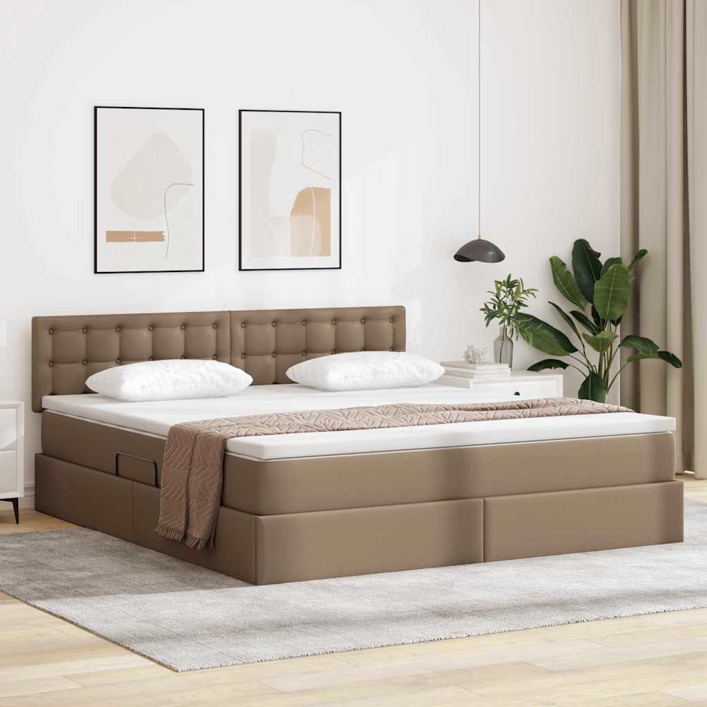 vidaXL Bed met LED -striplichten met hoofdeinde Zwart 120 x 200 cm PVC