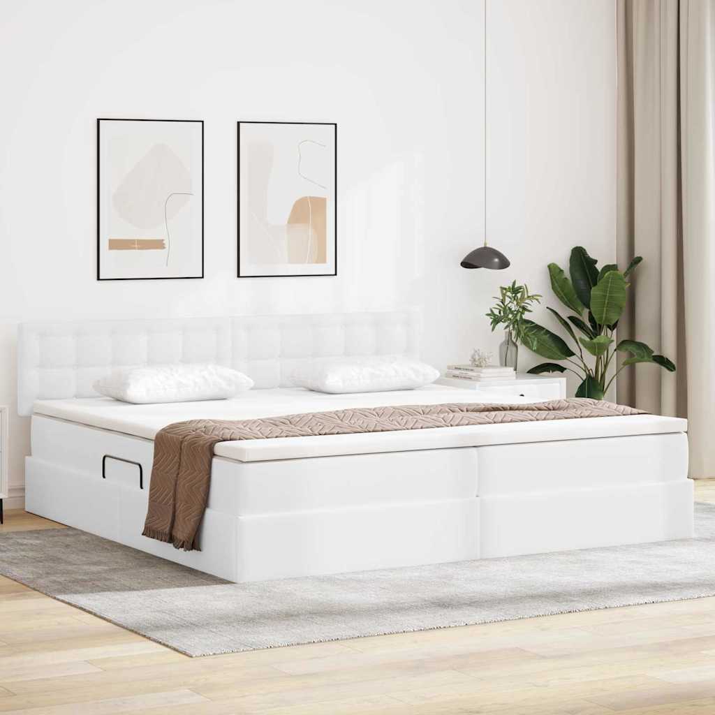 vidaXL Bed met LED -striplichten met hoofdeinde Zwart 120 x 200 cm PVC