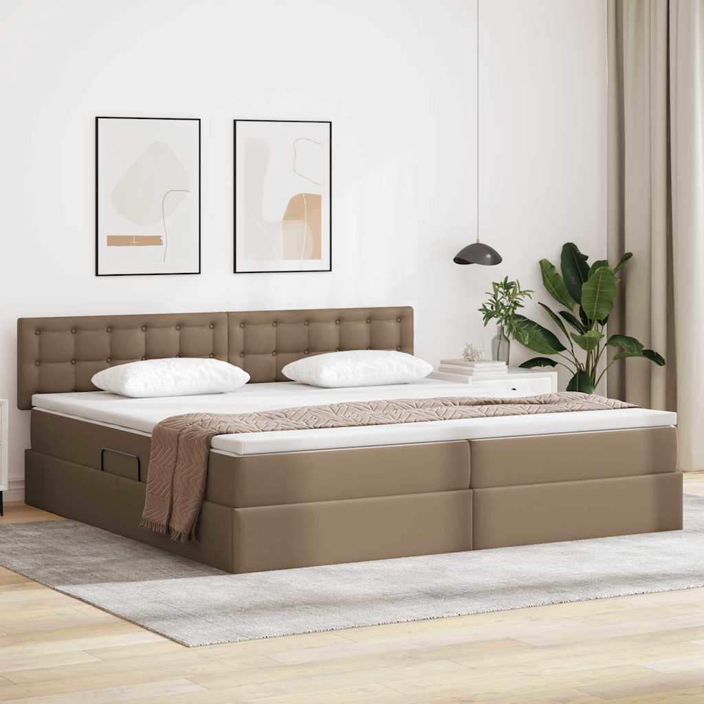 vidaXL Bed met LED -striplichten met hoofdeinde Zwart 120 x 200 cm PVC
