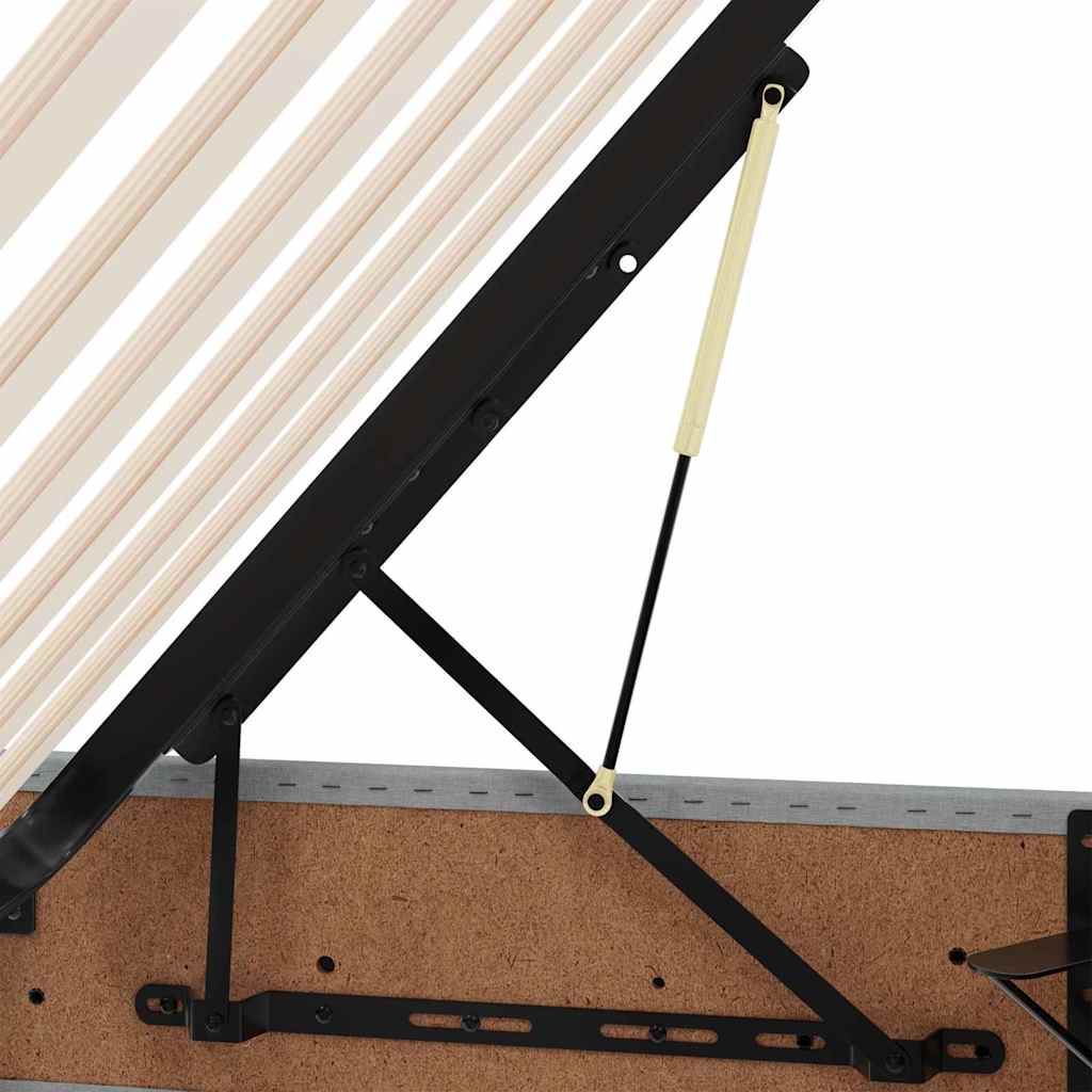 vidaXL Bed met LED -striplichten Lichtgrijs 120 x 200 cm Stof