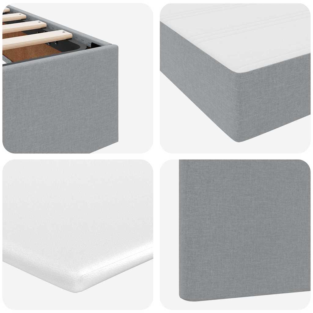 vidaXL Bed met LED -striplichten Lichtgrijs 120 x 200 cm Stof