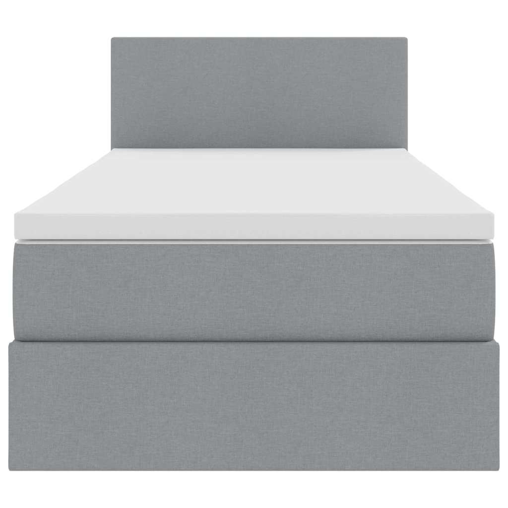vidaXL Bed met LED -striplichten Lichtgrijs 120 x 200 cm Stof