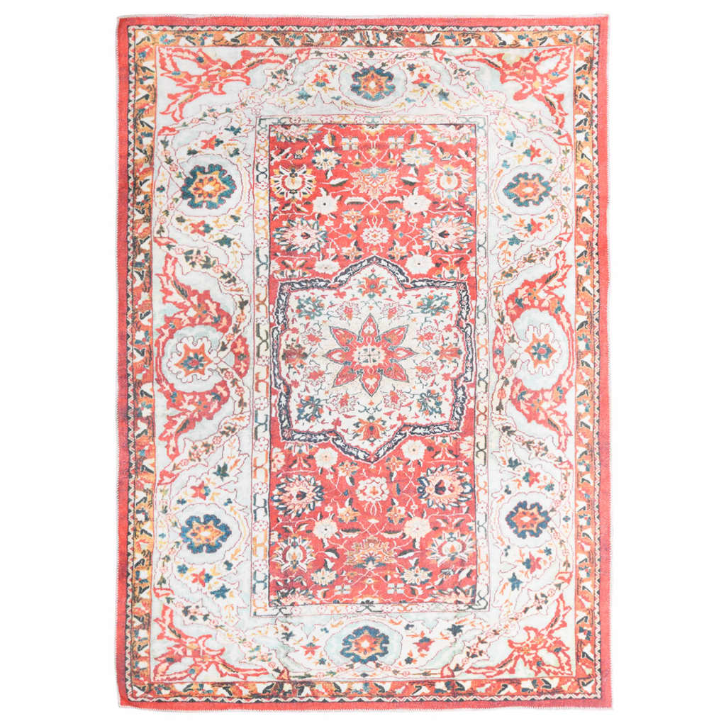 vidaXL Vloerkleed bedrukt wasbaar 120x170 cm polyester meerkleurig