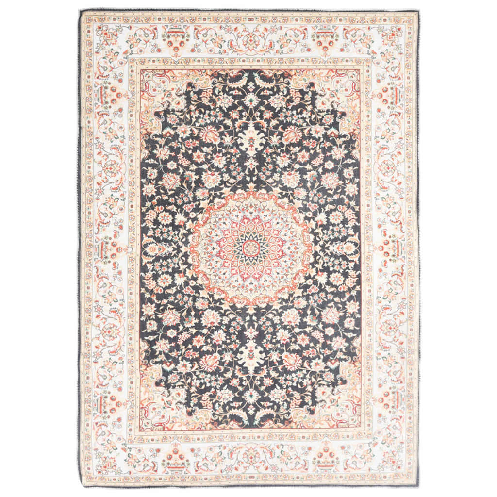 vidaXL Vloerkleed bedrukt wasbaar 120x170 cm polyester meerkleurig