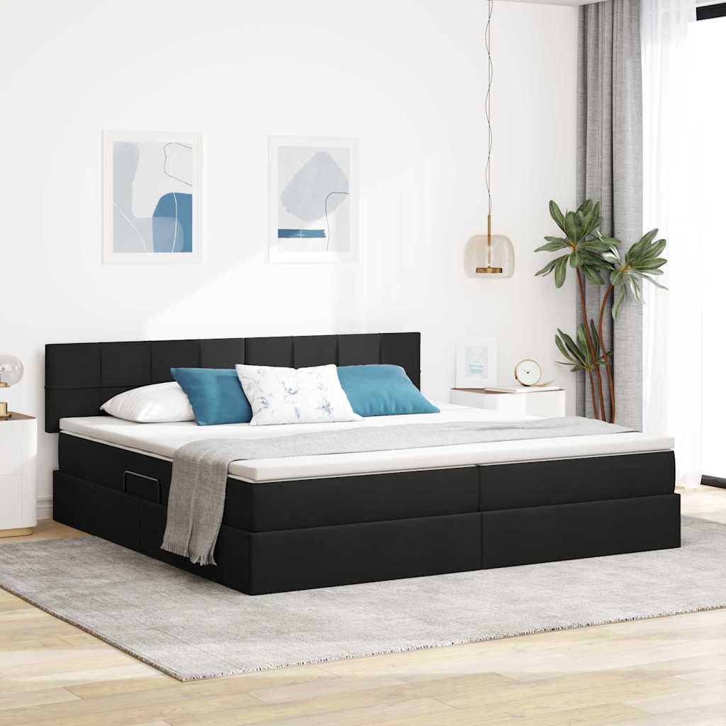 vidaXL Bed met LED -striplichten Lichtgrijs 120 x 200 cm Stof